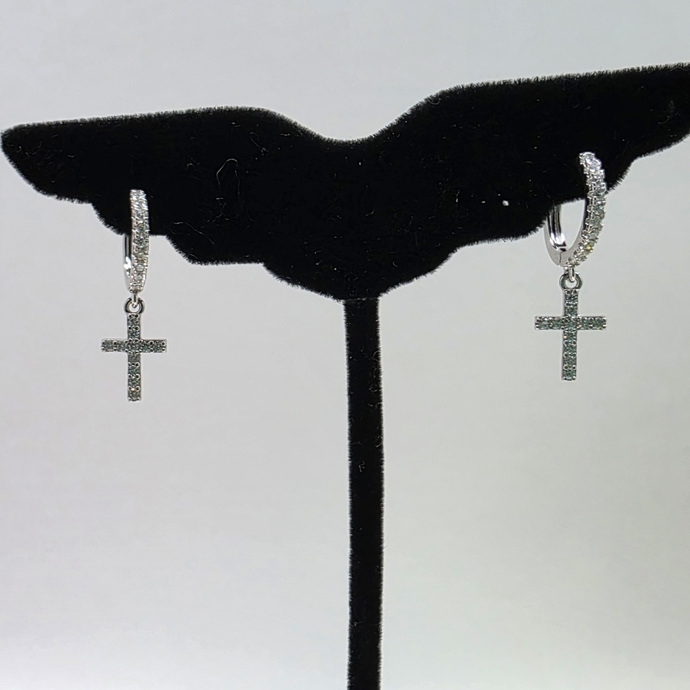 Elegant Silver Cross Earrings